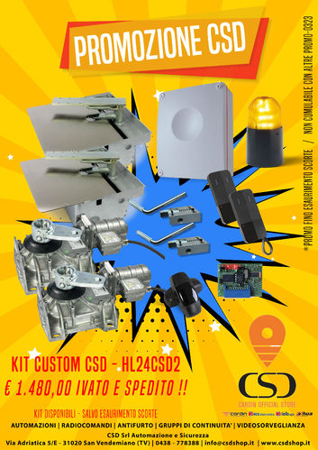HL24CSD2 kit motori interrati 24V + elettronica + casse zincate a caldo