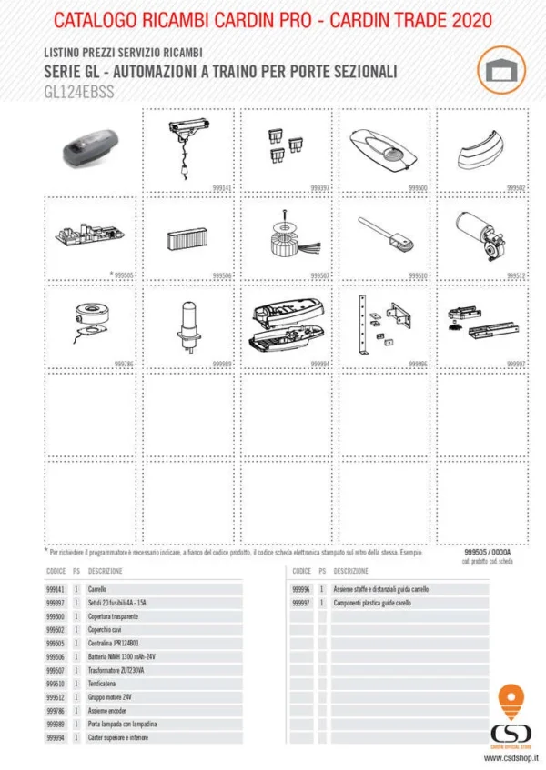999505 PROGRAMMATORE GL124EBSS